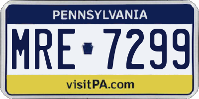 PA license plate MRE7299