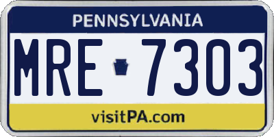 PA license plate MRE7303