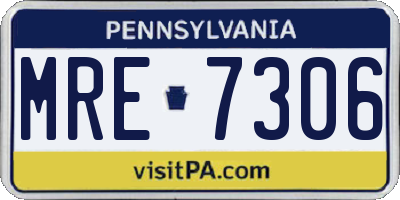 PA license plate MRE7306