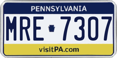 PA license plate MRE7307