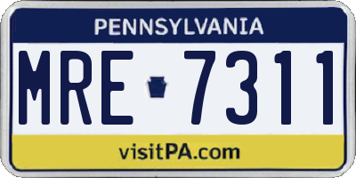 PA license plate MRE7311
