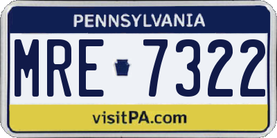 PA license plate MRE7322