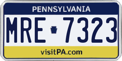 PA license plate MRE7323