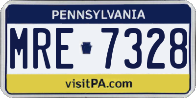 PA license plate MRE7328