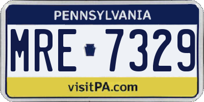 PA license plate MRE7329