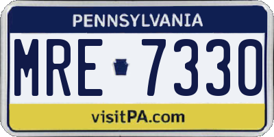 PA license plate MRE7330