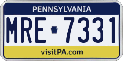 PA license plate MRE7331