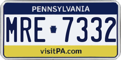 PA license plate MRE7332