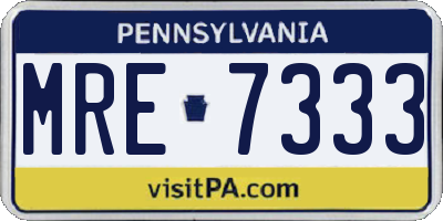 PA license plate MRE7333
