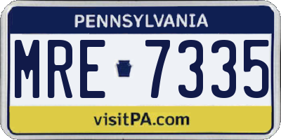 PA license plate MRE7335