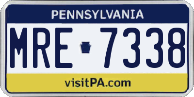 PA license plate MRE7338