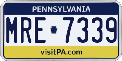 PA license plate MRE7339