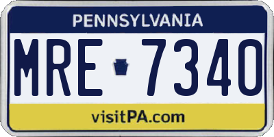 PA license plate MRE7340