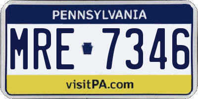 PA license plate MRE7346