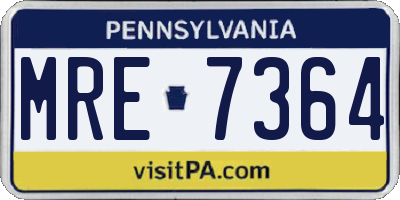 PA license plate MRE7364