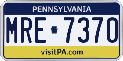 PA license plate MRE7370