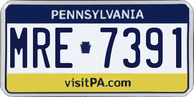PA license plate MRE7391