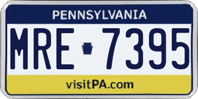 PA license plate MRE7395