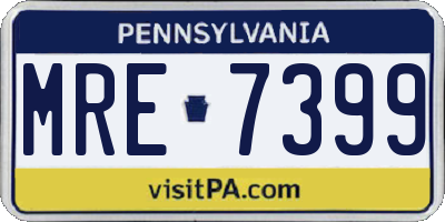 PA license plate MRE7399