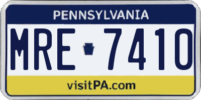 PA license plate MRE7410