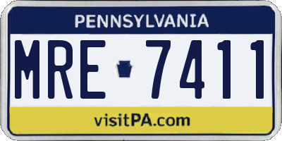 PA license plate MRE7411