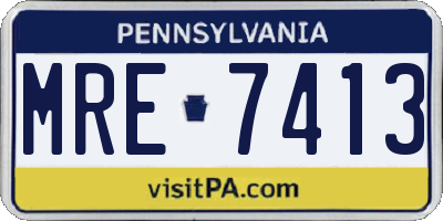 PA license plate MRE7413