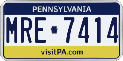 PA license plate MRE7414