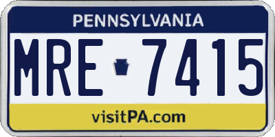 PA license plate MRE7415