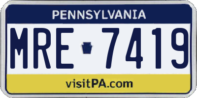 PA license plate MRE7419