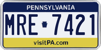 PA license plate MRE7421