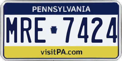 PA license plate MRE7424