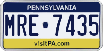 PA license plate MRE7435