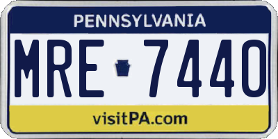 PA license plate MRE7440