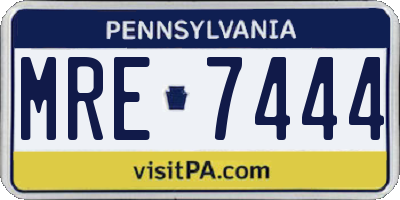 PA license plate MRE7444