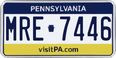 PA license plate MRE7446