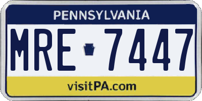 PA license plate MRE7447