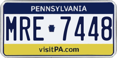 PA license plate MRE7448