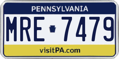 PA license plate MRE7479