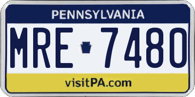 PA license plate MRE7480