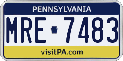 PA license plate MRE7483