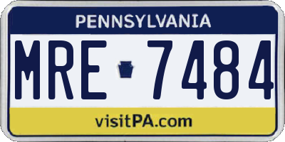 PA license plate MRE7484