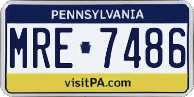 PA license plate MRE7486