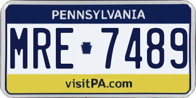 PA license plate MRE7489