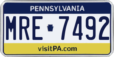 PA license plate MRE7492