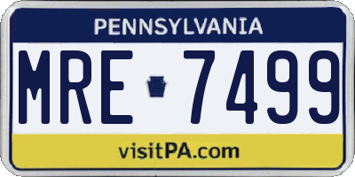 PA license plate MRE7499
