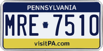 PA license plate MRE7510