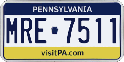 PA license plate MRE7511