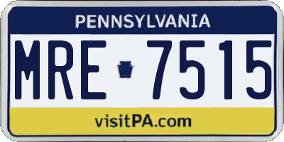 PA license plate MRE7515