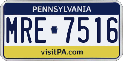 PA license plate MRE7516