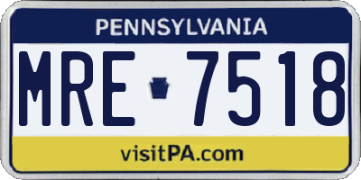 PA license plate MRE7518